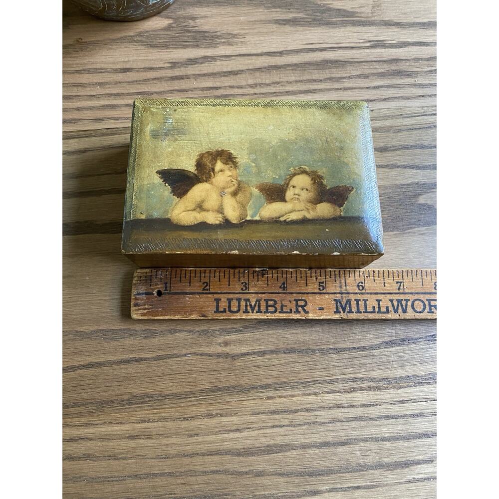 Vintage Gold Gilt Wood Trinket Box Jewelry Box Florentine Box Made In Italy - Picture 6 of 7